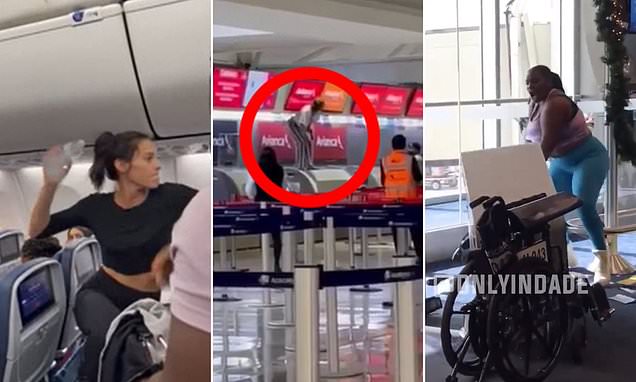 angry passenger caught on video punching airport employee in chaotic altercation 1