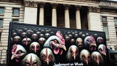 PETA protests Biden turkey pardon with 'Hell on Wheels' display, subliminal messaging to make people go vegan