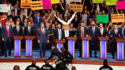 Democrats rally around lightening rod issue during unruly DNC debate despite voter backlash in 2024