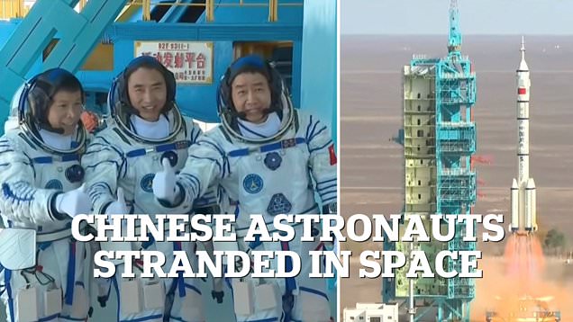 Chinese astronauts stranded in space after return capsule hit by debris during mission